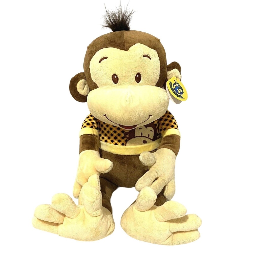 Ranizzima Large Plush‎ Monkey 23" Happy Smiling Face Yellow Brown Stuffed Animal